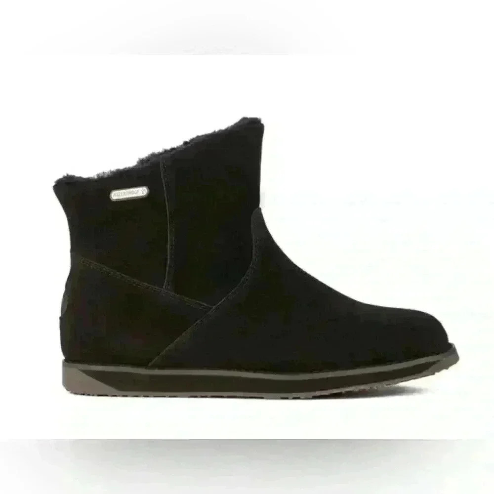 EMU‎ Australia Womens Sz 7 Tasman Black Sheepskin Snow Winter Boots Waterproof